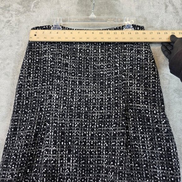 Express Design Studio Skirt Womens 12 Black White Wool Blend Tweed Sequin New - Picture 2 of 8